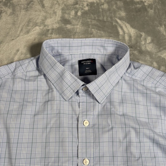 UNTUCKit Other - UNTUCKit Shirt Mens 3XLT Tall Blue Green Performance Fit By DXL Stretch